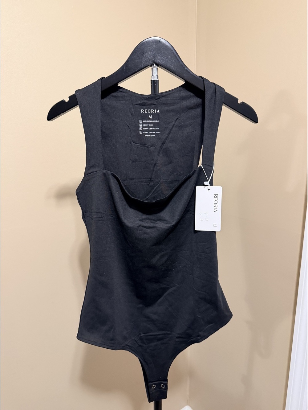 NWT Reoria Black Shapewear Bodysuit Women Size L
